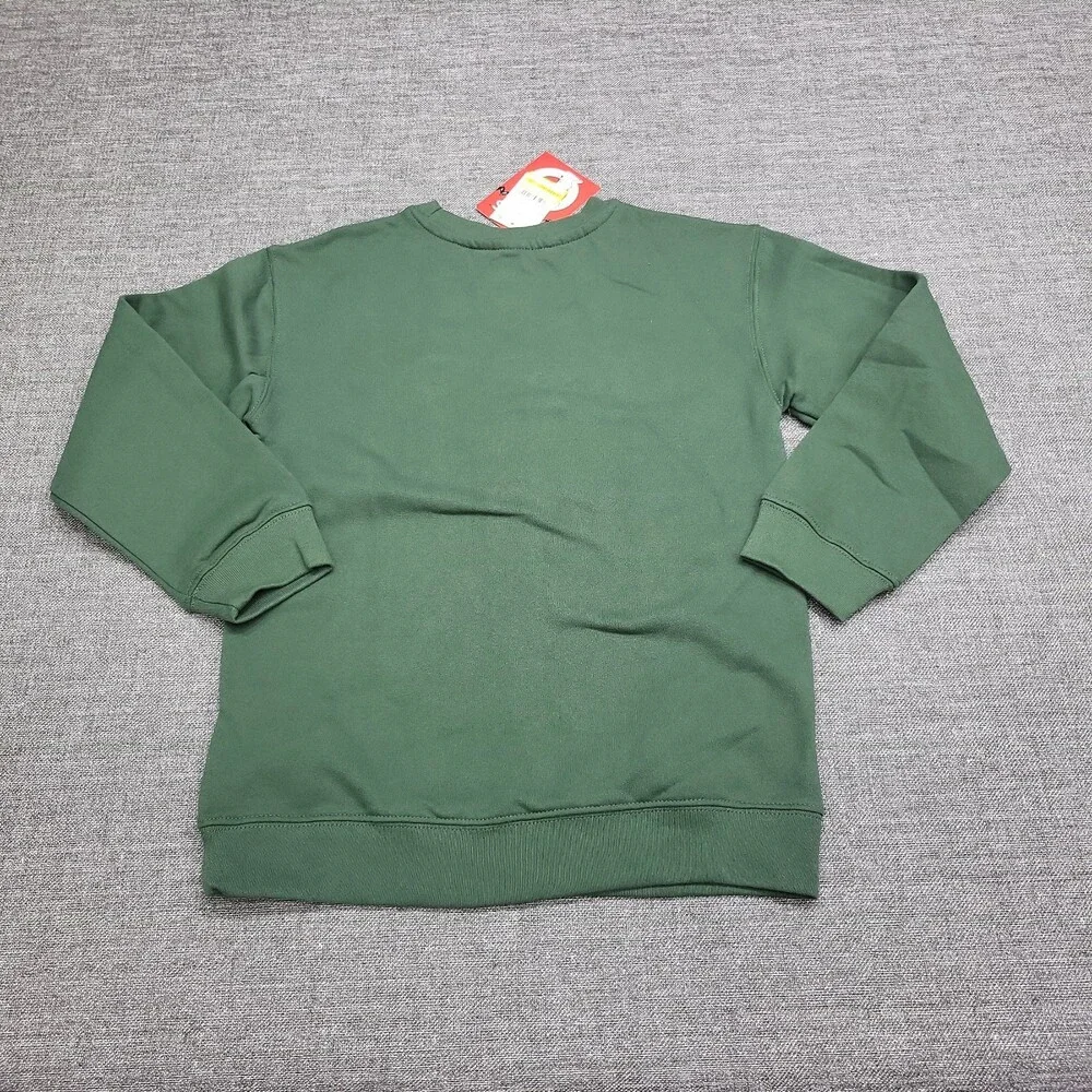 Peanuts Kids Boys Crewneck Long Sleeves Pullover Sweatshirt Green Medium Size 8